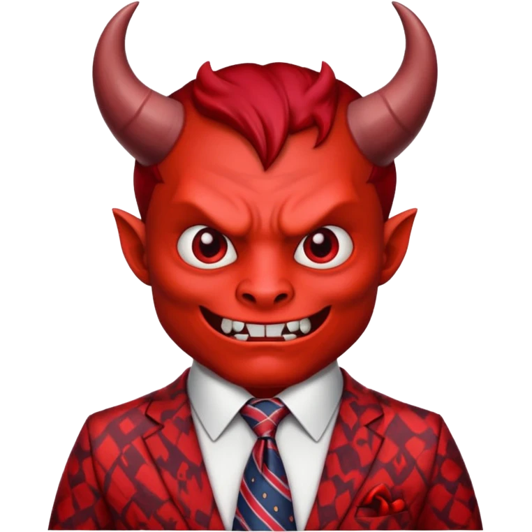 devil with big tie emoji