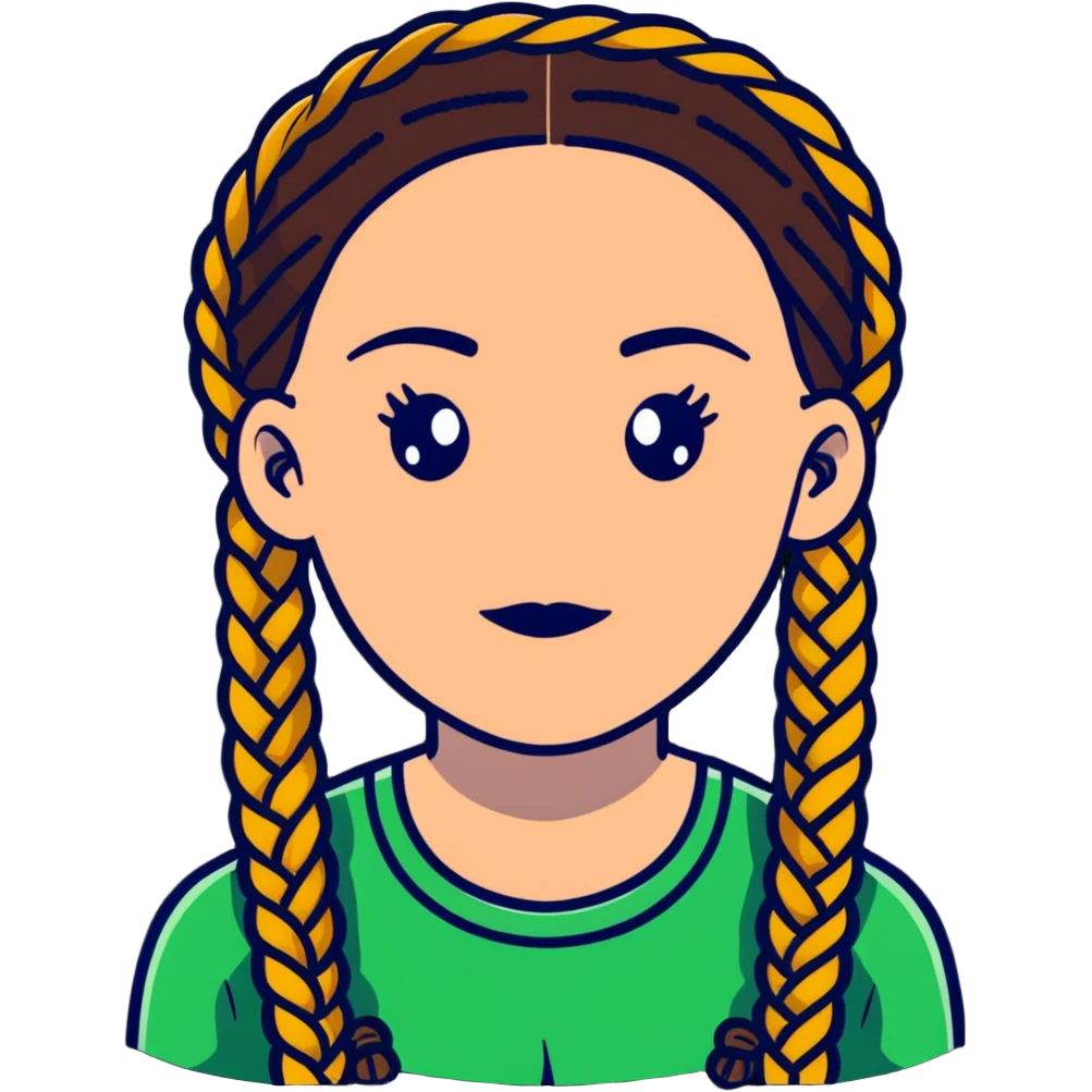 mujer con trenzas estilo hip hop emoji