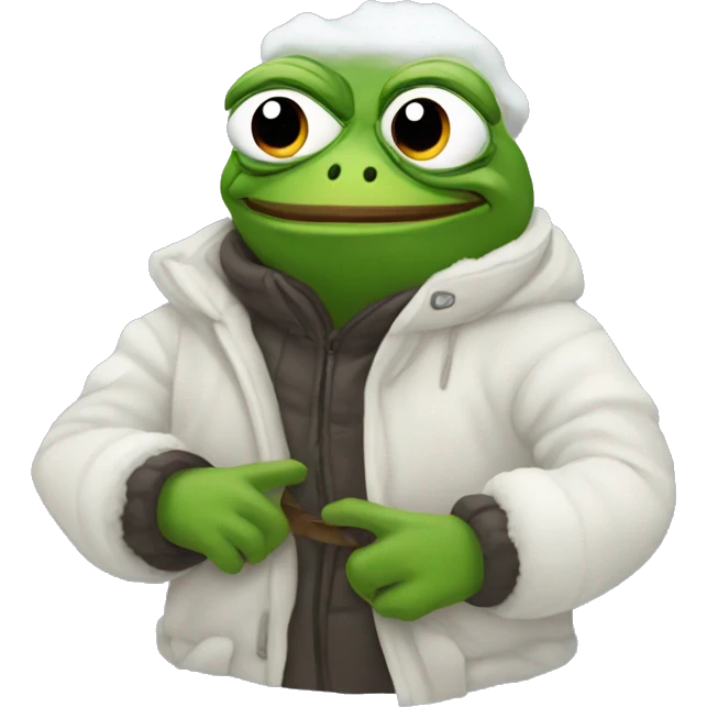 pepe the rog cold and snowy emoji
