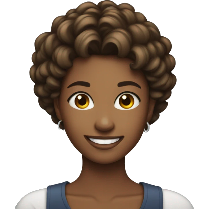 Beautiful young woman smiling emoji