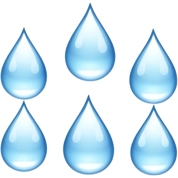 Three White drops but no face emoji
