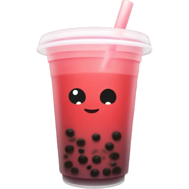 a simple red bubble tea without face without stroke around emoji