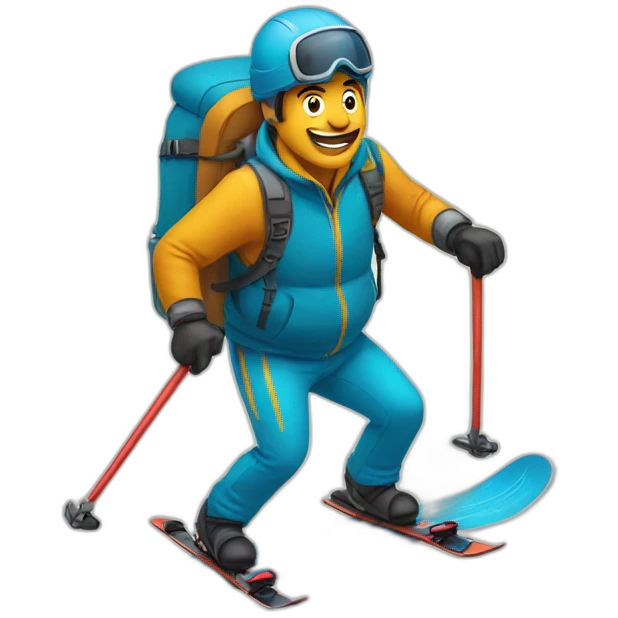 food delivery guy on skis emoji