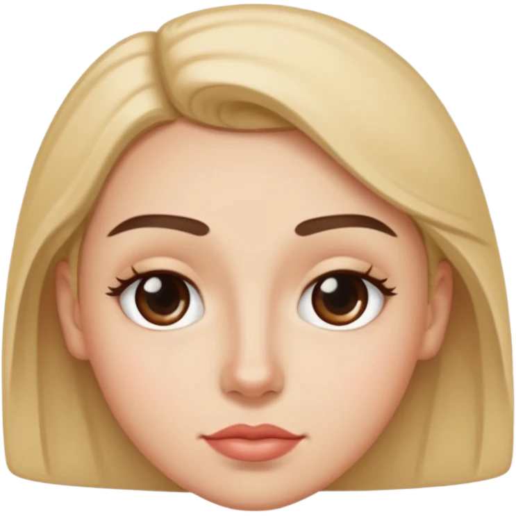 with a little dot on the top of the left lip part a fuller eyebrows emoji