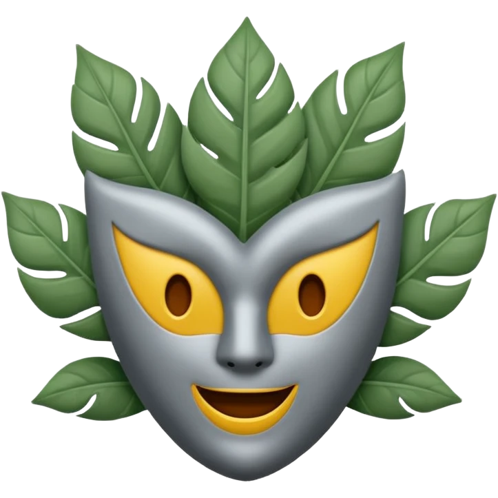 emoji de un trébol gris de 4 hojas sin cara ni cosas raras 🍀 como ese pero de 5 hojas y gris  emoji