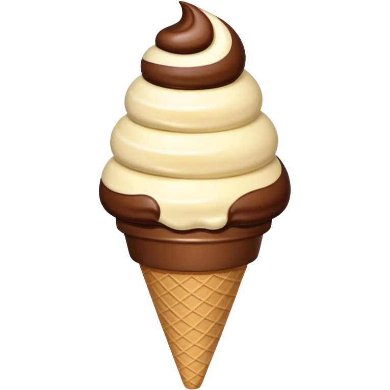 chocolate and vanilla swirl ice cream on cone emoji