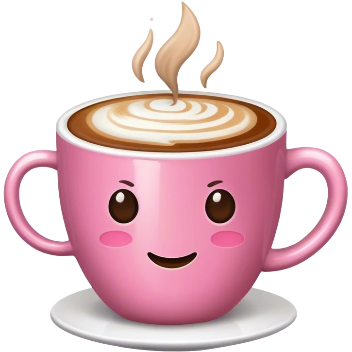 A pink cappuccino mug emoji