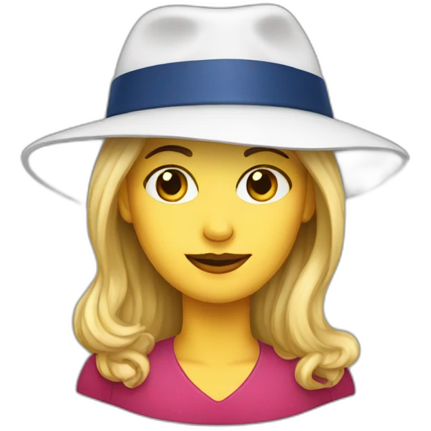 white woman in trump hat emoji