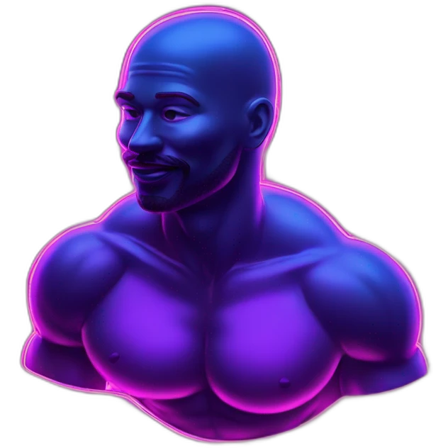 Juicy booty neon sign style man emoji
