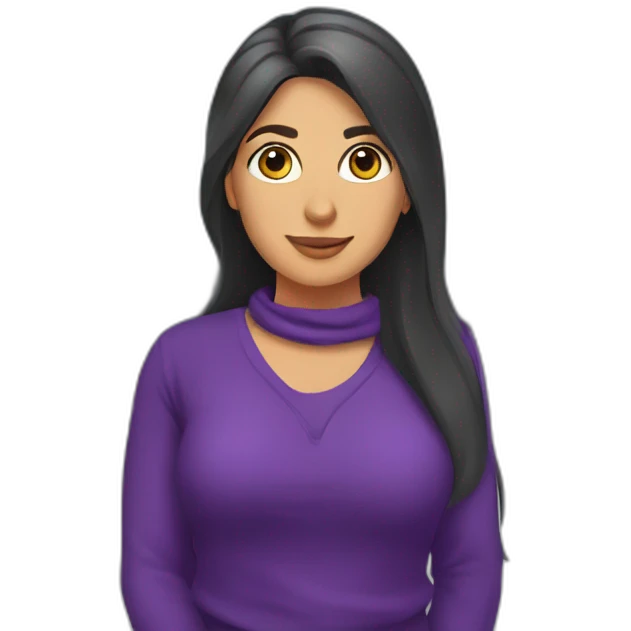 Armenian women in purple clothing in the bus station emoji