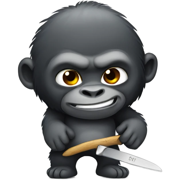 gorilla with a knife emoji