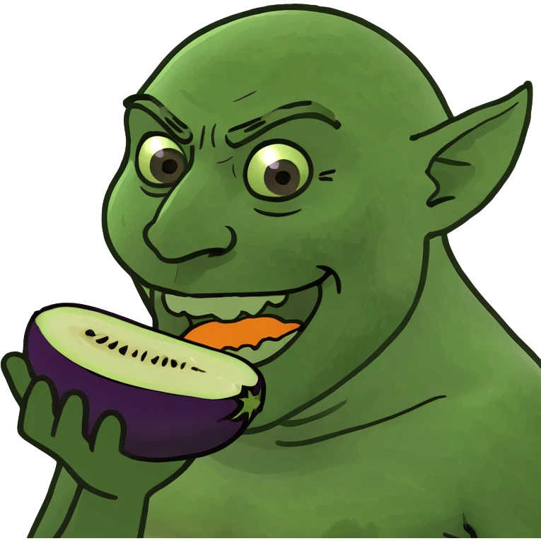 Man eating eggplant emoji