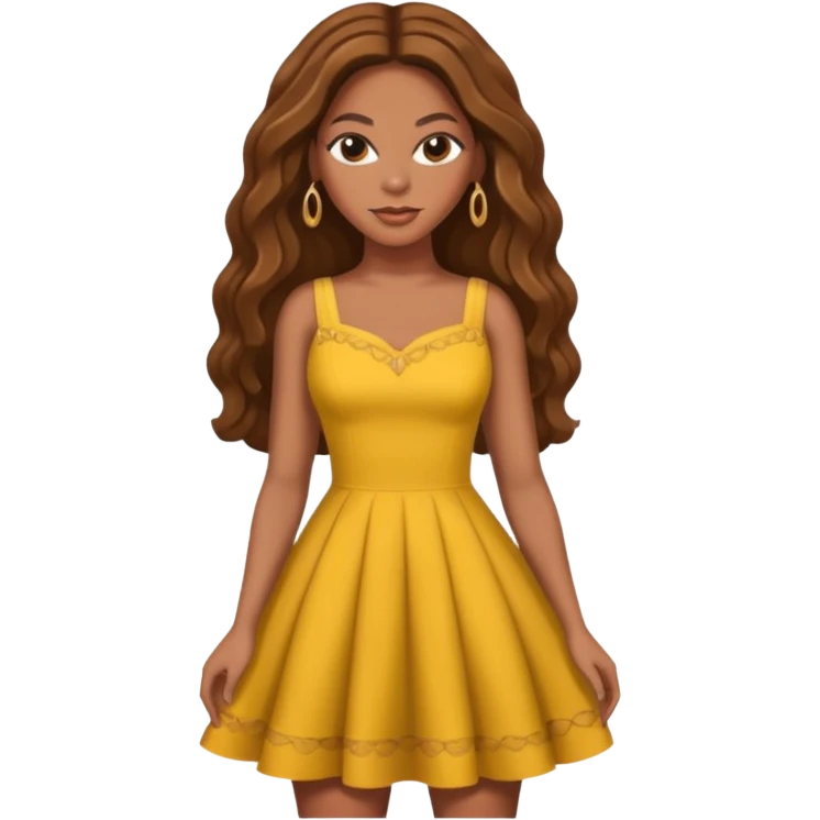 Beyonce with brown long hair emoji