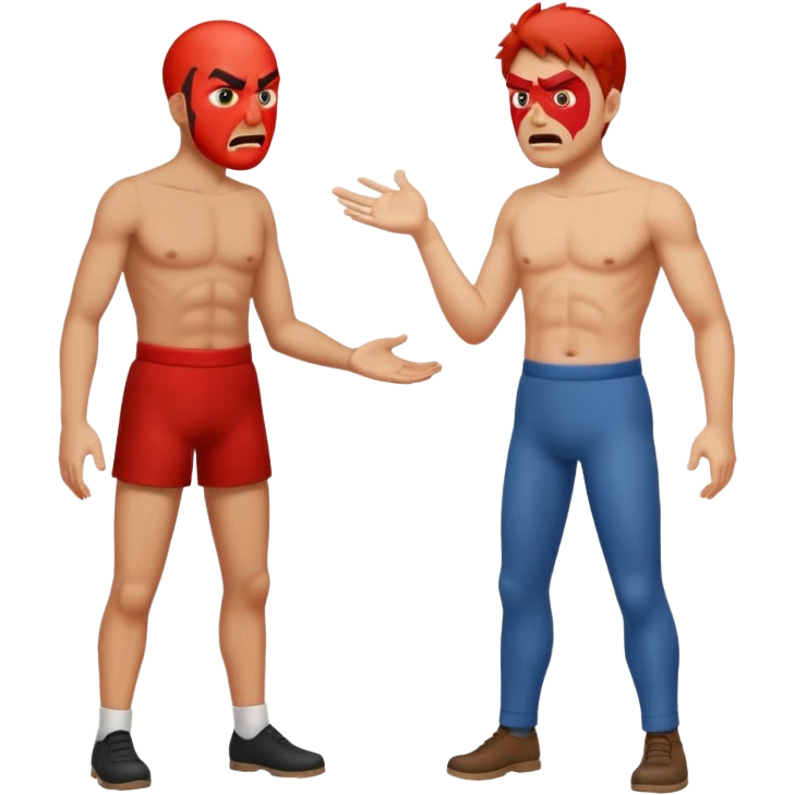 two men arguing full body emoji