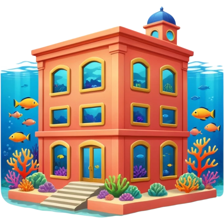 a building underwater emoji