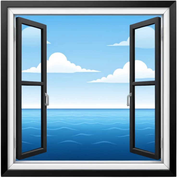 view from a white window - sea emoji