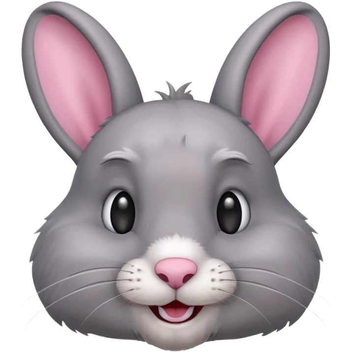 Head of a grey rabbit, grinning
 emoji