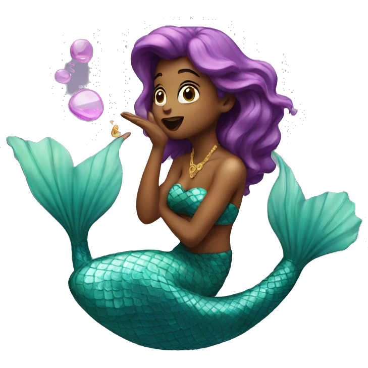 mermaid blowing a kiss emoji