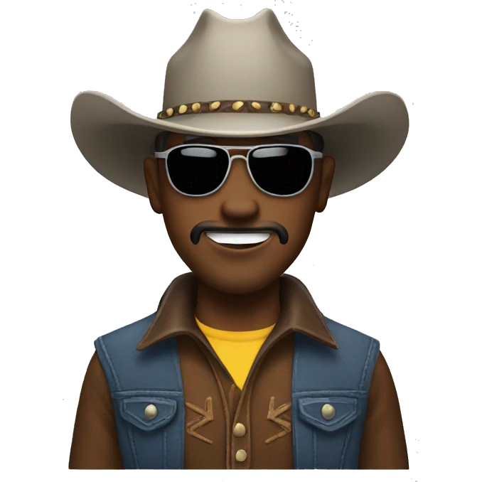 Cowboy with sunglasses emoji