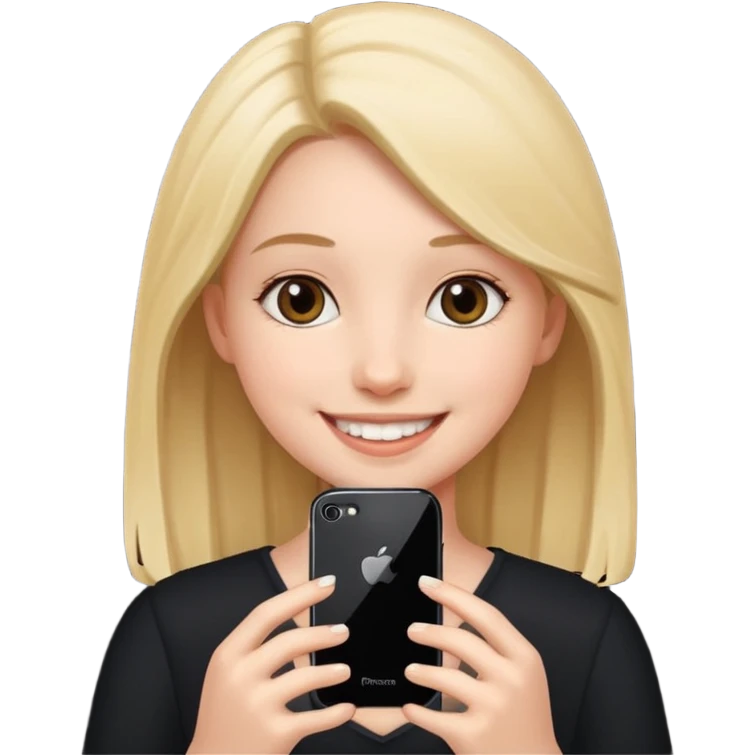 A girl with iPhone  emoji