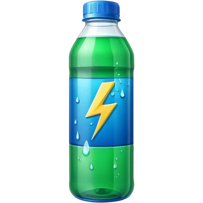 energy drink plastic bottle green electric emoji