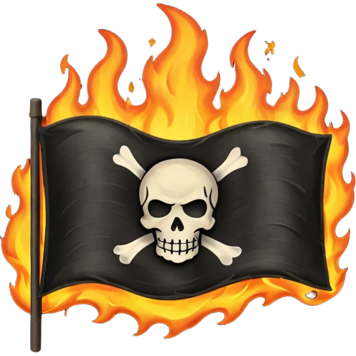 Burning black flag emoji