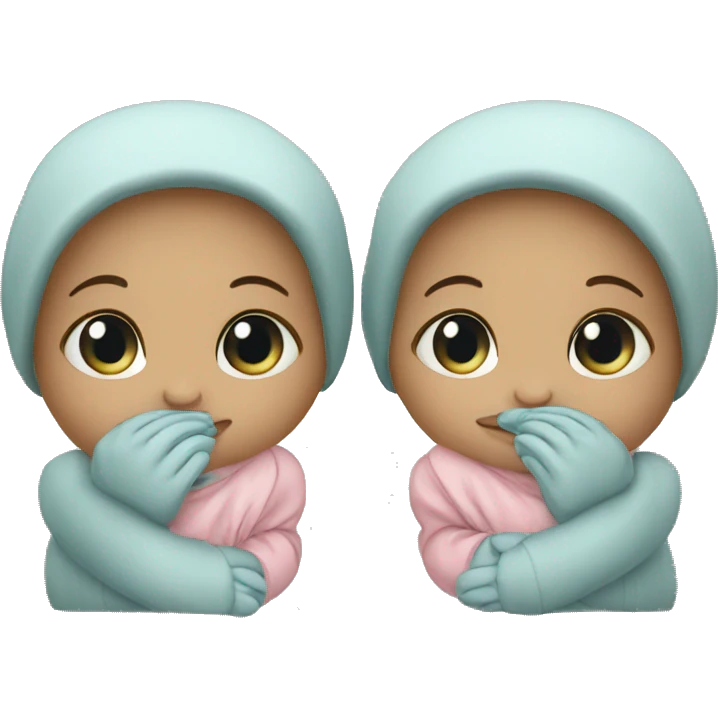 Twin babies girl and boy emoji