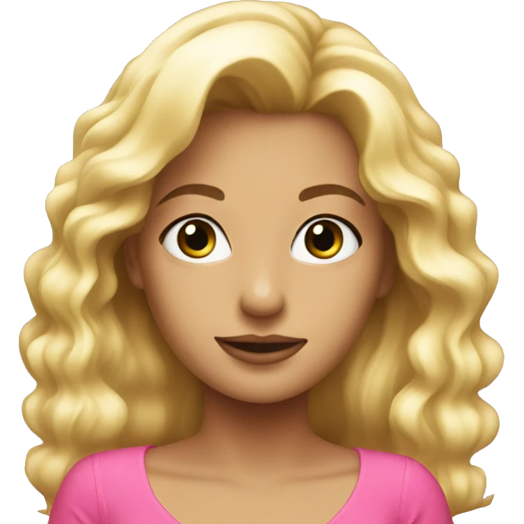Hot blonde girl with pink dress emoji