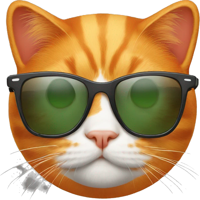 Orange cat with sunglasses emoji