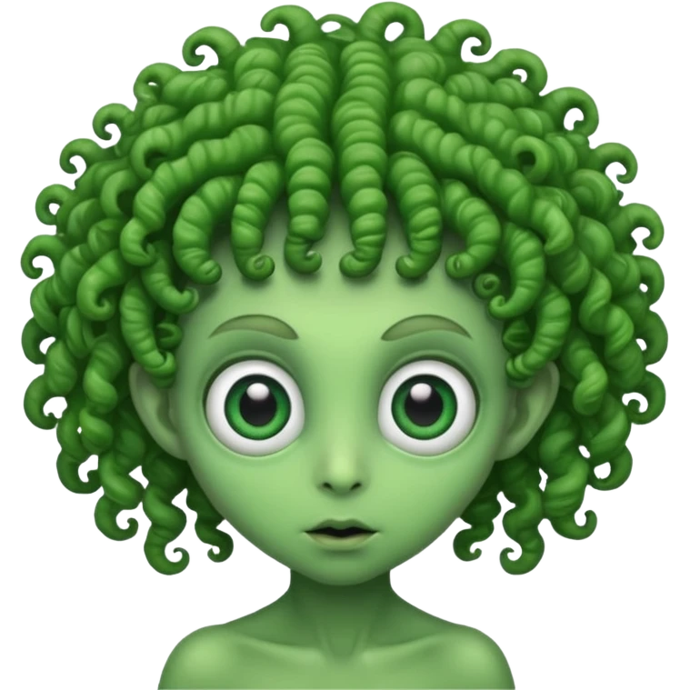 curly hair alien emoji