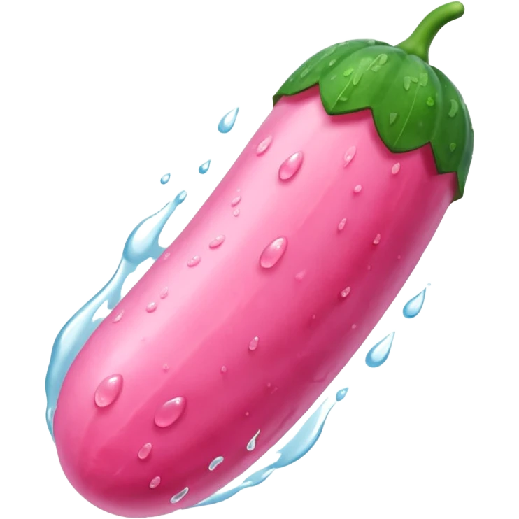 Pink cucumber white liquid coming out from top emoji