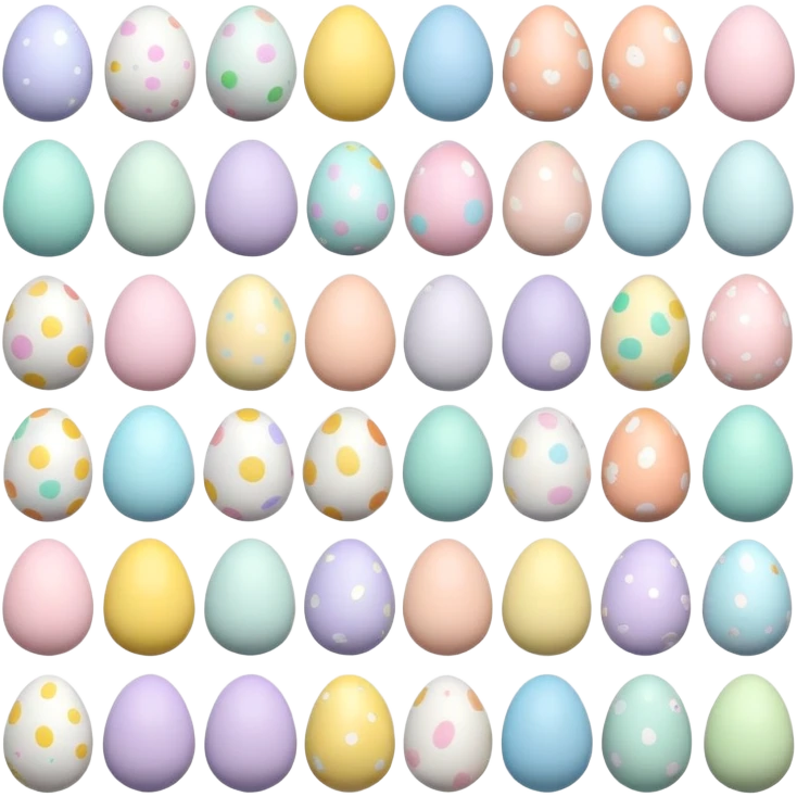 Pastel colored Easter eggs emoji