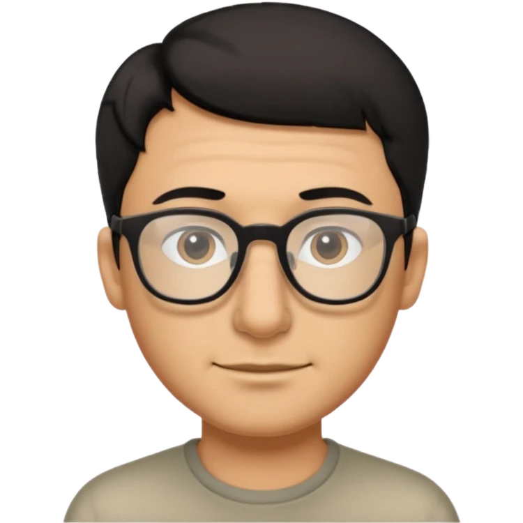 Emoli hombre con lentes poco cabello negro y nariz grande emoji