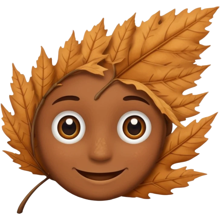 single comic dryleaf with only eyes and a smile emoji