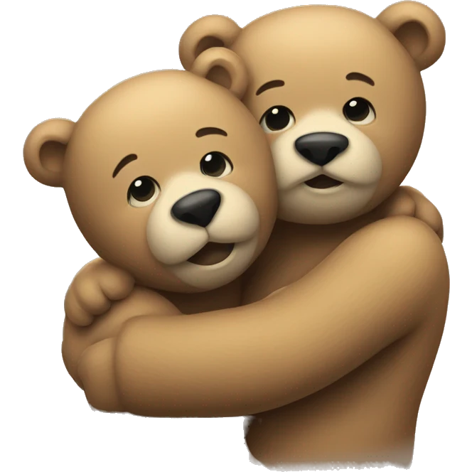 two hugging bears emoji
