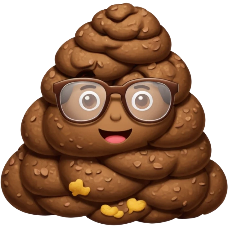 Poop wearing glasses emoji