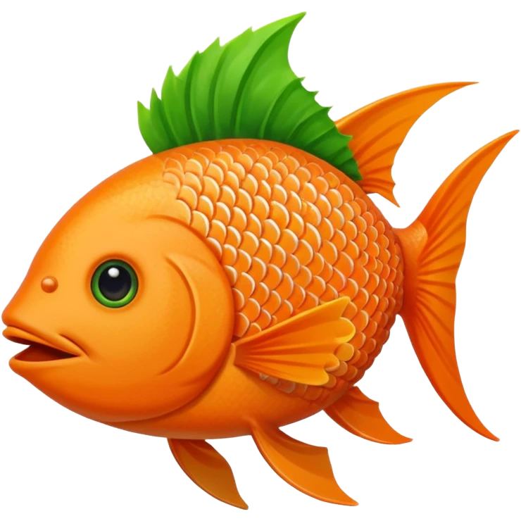 A fish holding a plant with its mouth emoji