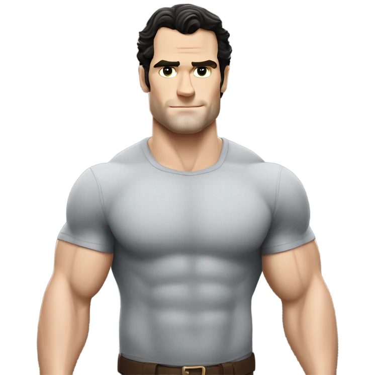 Henry Cavill showcasing his strong build and natural details emoji