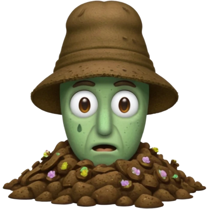 Squidward and poop emoji