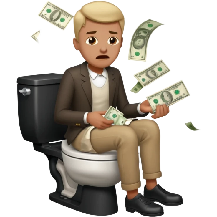 Money man taking a poop emoji
