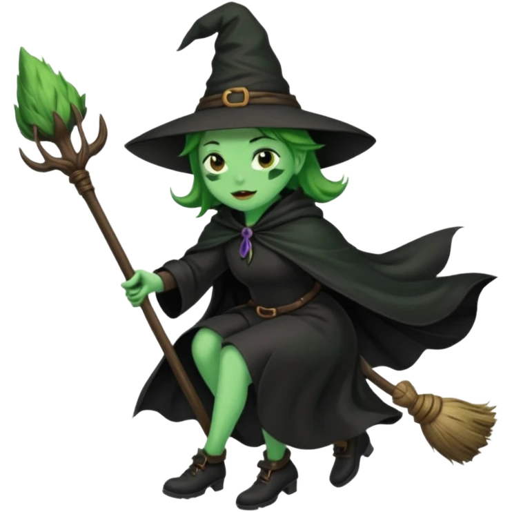 witch riding a broom emoji