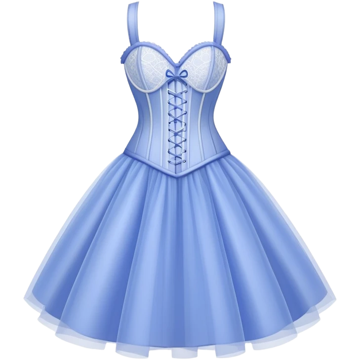 periwinkle and white corset dress, feminine, lace and tulle emoji