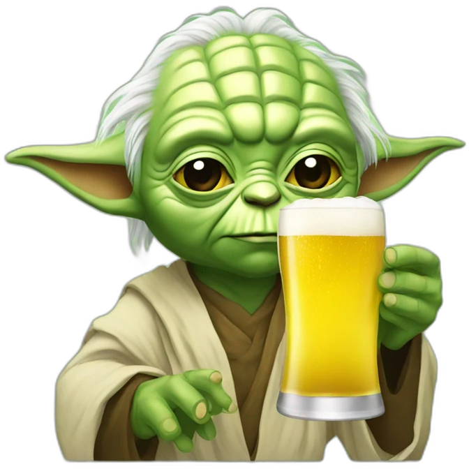 Yoda drink beer emoji