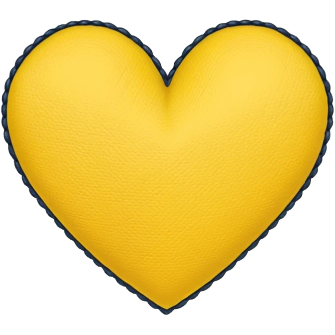 yellow heart with a stitched border emoji