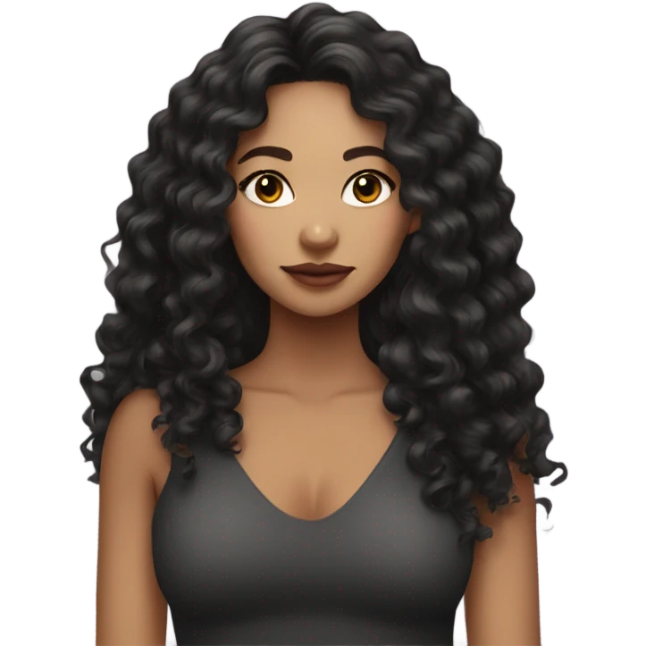 lightskin woman with long black curls emoji