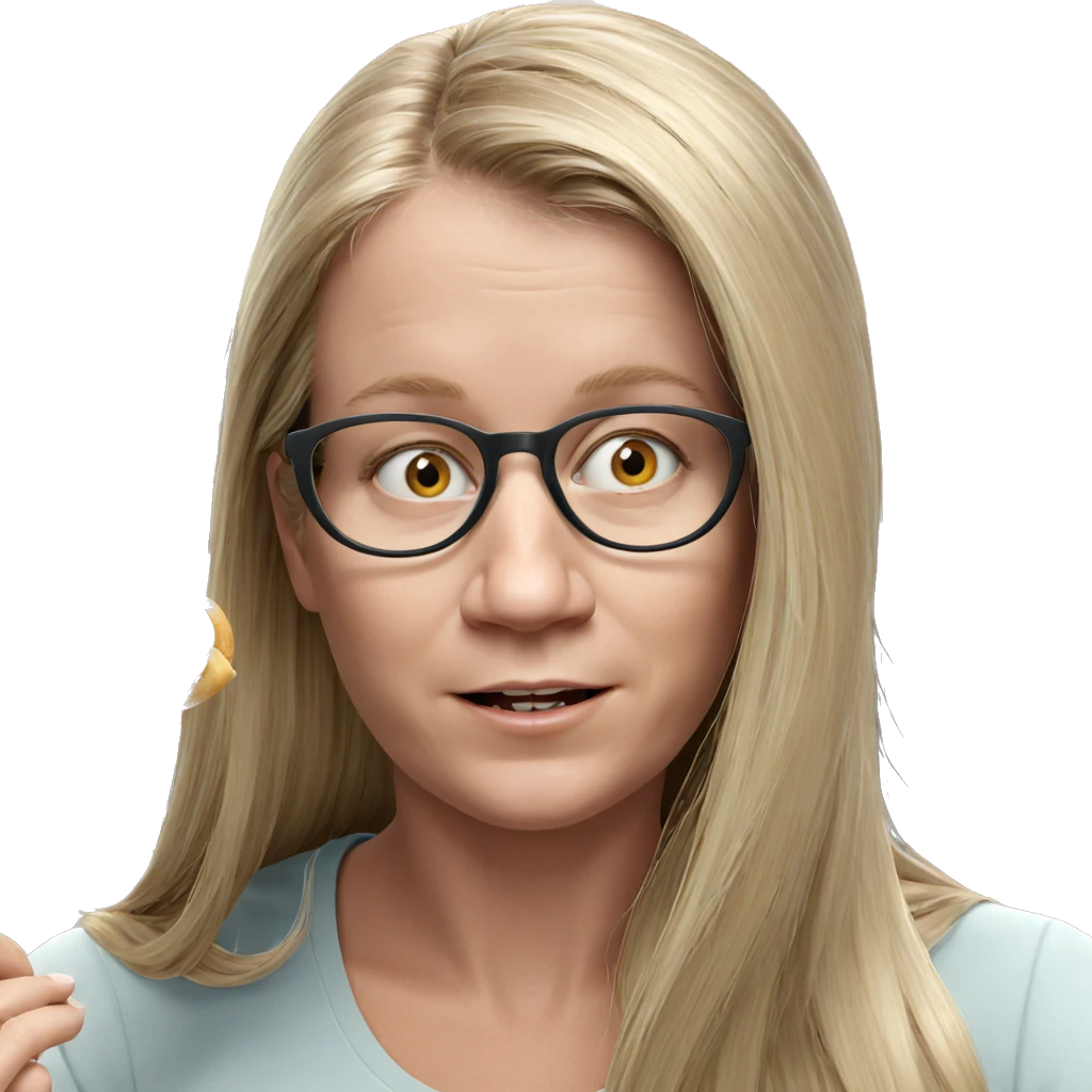blonde girl enjoying a meal emoji
