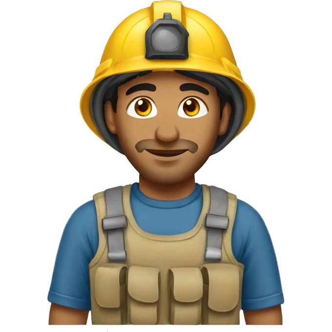 Ali aus Afghanistan als Bauarbeiter ohne Schnurbart emoji