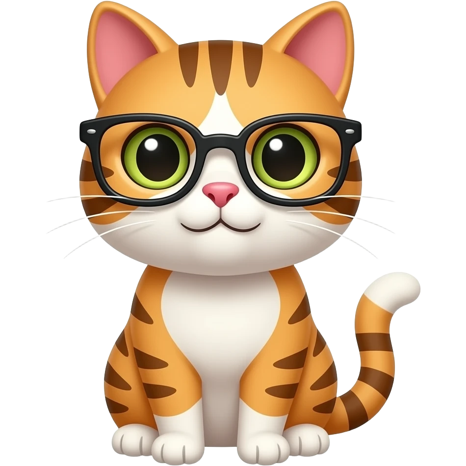 smart cat with glaases emoji