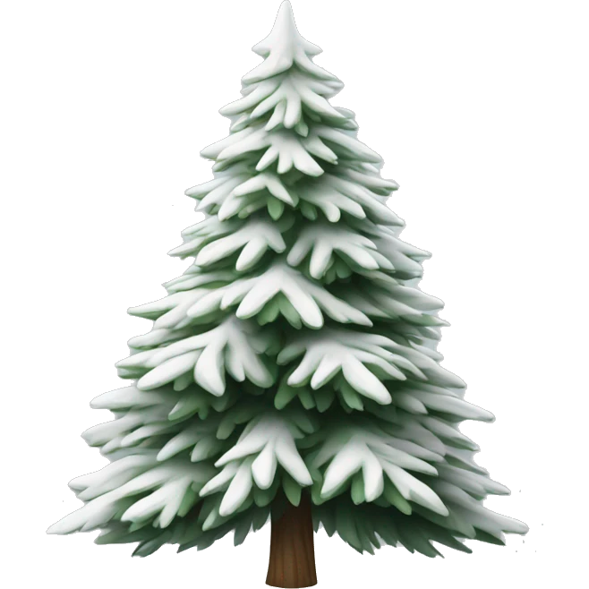  actual white fir christmas tree isolated.  emoji
