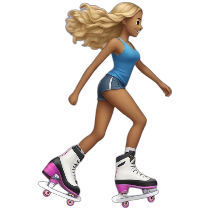Woman with line skates emoji